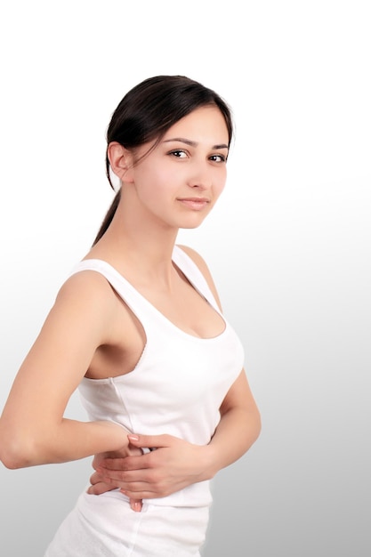 Beautiful Young Woman Feeling Strong Spinal Pain