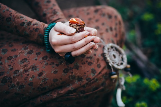 Beautiful young woman in the forest