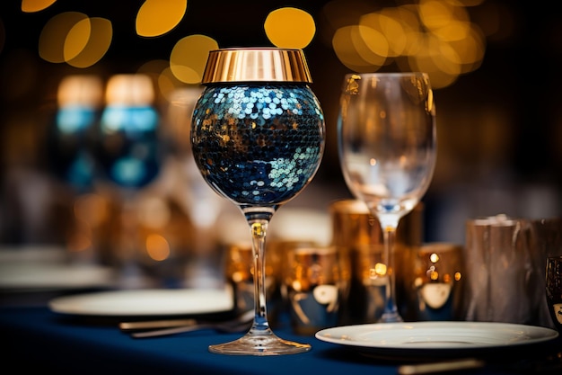 Beautiful Young Woman Gracefully Decorating a Festive New Years Table with Elegance and Style