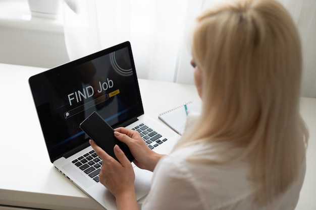 Beautiful young woman having video conference call via computer. Call Meeting. Home office. Stay at home and work from home concept during Coronavirus pandemic