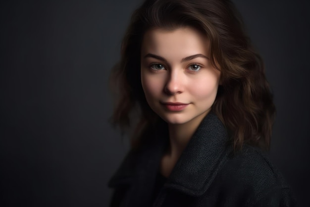 Beautiful young woman portrait isolated on grey background studio shot