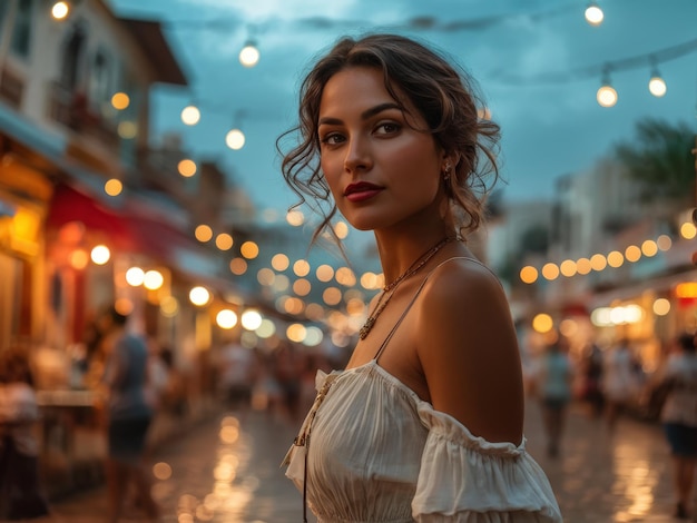 beautiful young woman posing in a cafe at night beautiful young woman posing in a cafe at night