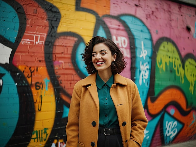 Beautiful young woman in retro coat