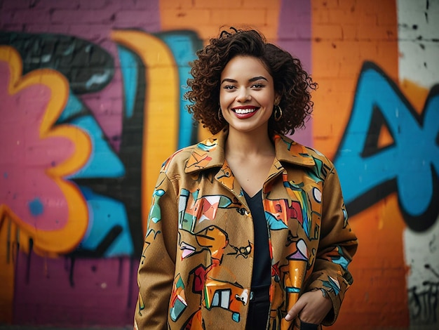 Beautiful young woman in retro coat