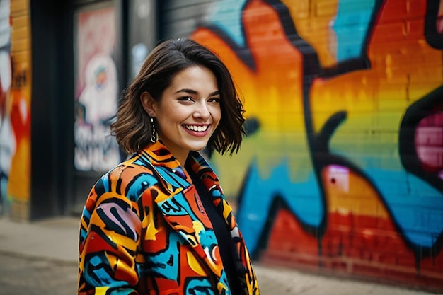 Beautiful young woman in retro coat