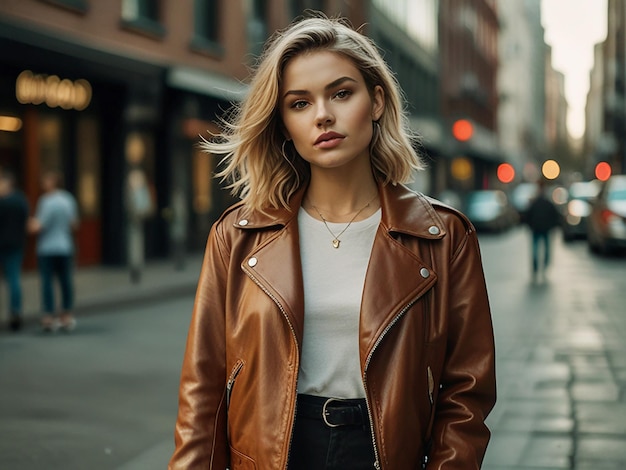 Beautiful young woman in retro coat