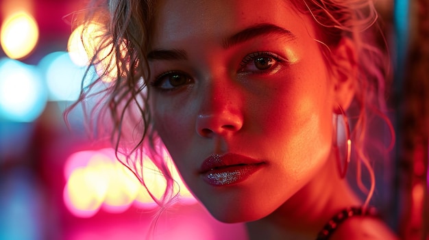 beautiful young woman with wet face in the studio