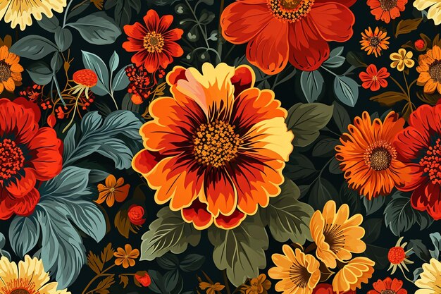 Beautifull Floral pattern with dark background