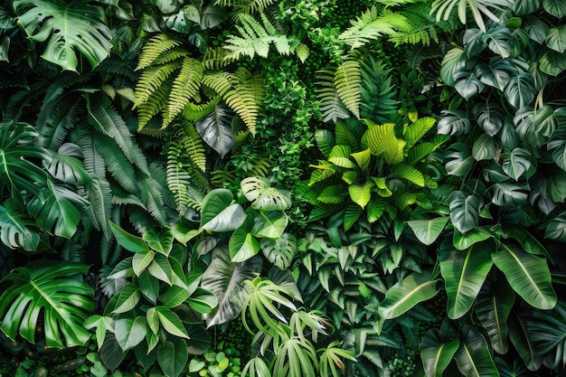 Beautifully Arranged Greenery Wall for Natural Decor