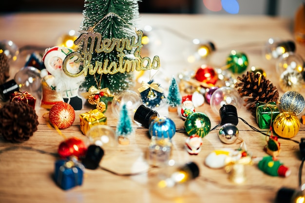 Beautifully Christmas Decorated bokeh background Home Interior With A Christmas Tree And Christmas Presents