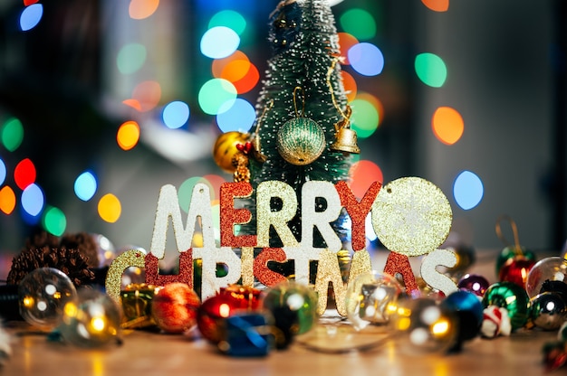 Beautifully Christmas Decorated bokeh background Home Interior With A Christmas Tree And Christmas Presents