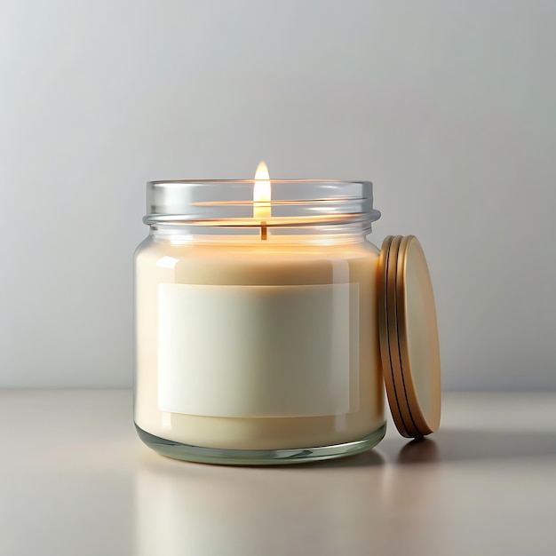 Photo beautifully crafted candle jar mockup in highquality 3d