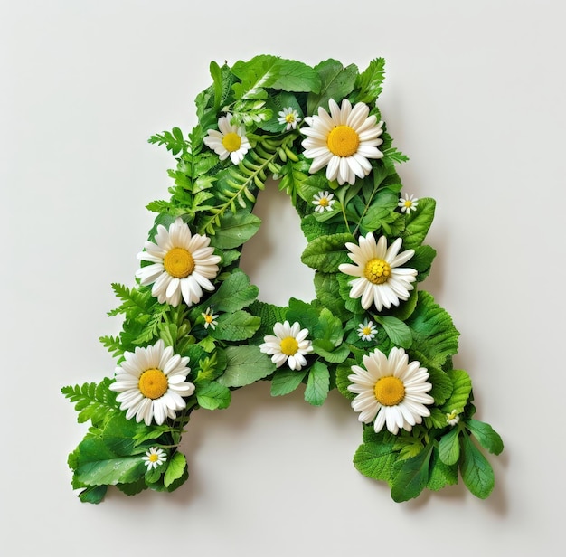 A beautifully crafted flowershaped garland made of daisies and leaves