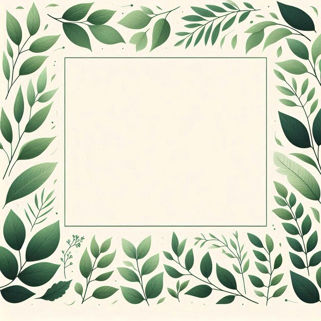 Photo beautifully crafted leap border layout with fresh green leaves and floral touches