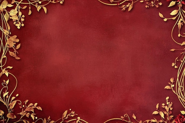 Photo a beautifully crafted red and gold template designed for wedding invitations ai photo