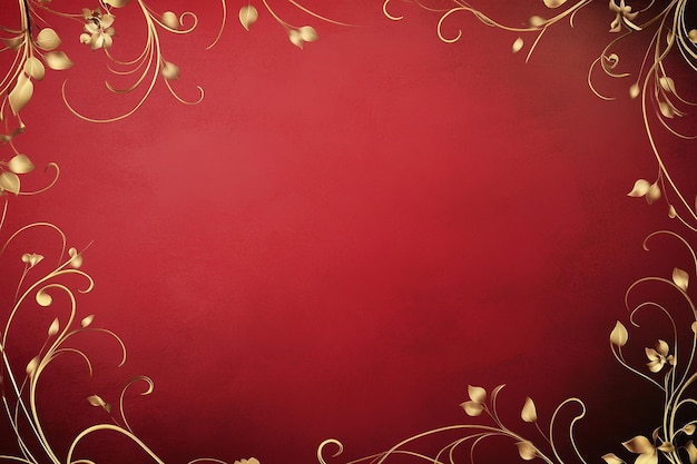 Photo a beautifully crafted red and gold template designed for wedding invitations ai photo