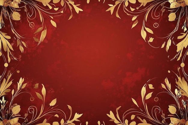 Photo a beautifully crafted red and gold template designed for wedding invitations ai photo