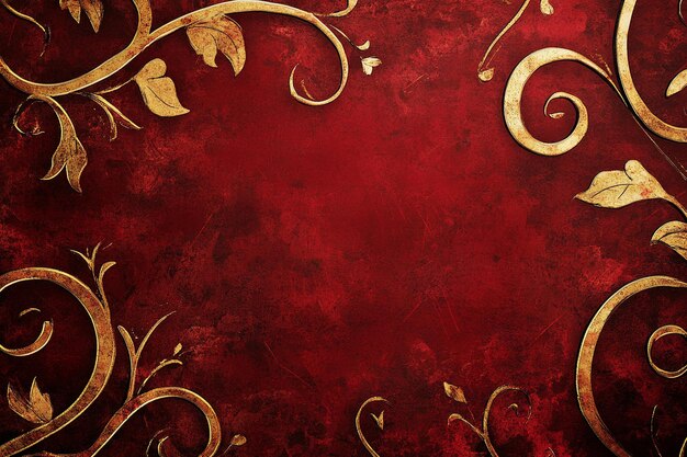 Photo a beautifully crafted red and gold template designed for wedding invitations ai photo