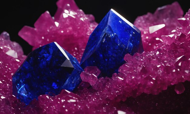 Photo beautifully crystalline structures or gemstones