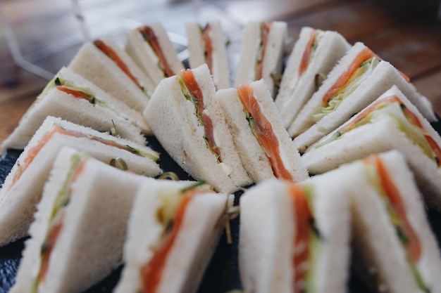 Beautifully decorated catering snacks and appetizers