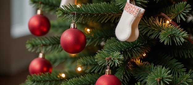 Photo a beautifully decorated christmas tree as subject matter