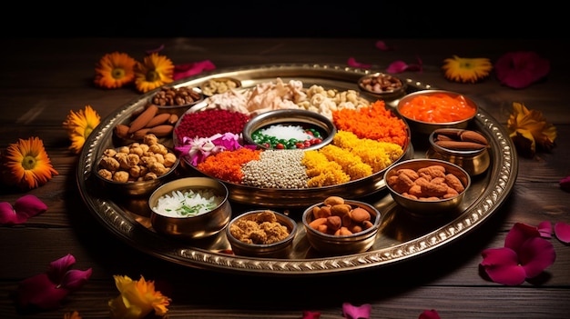 Beautifully Decorated Pooja Thali