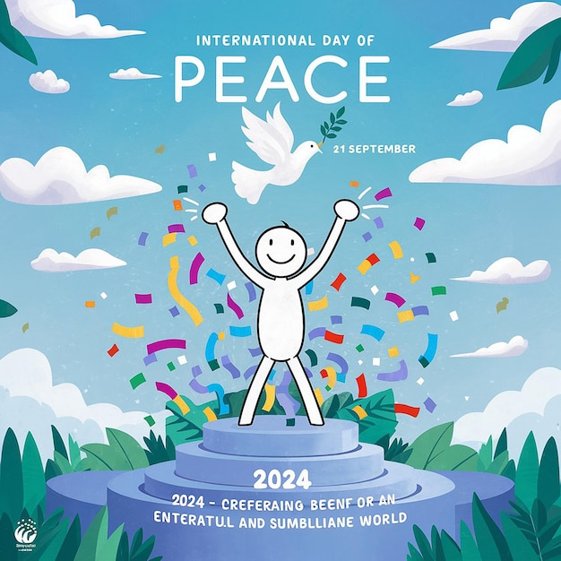 Photo a beautifully designed digital illustration promoting international peace day