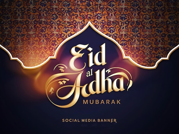 Photo a beautifully designed social media poster and banner for eid al adha featuring a harmony of tradit