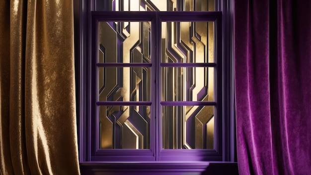 A beautifully illuminated window adorned with luxurious curtains