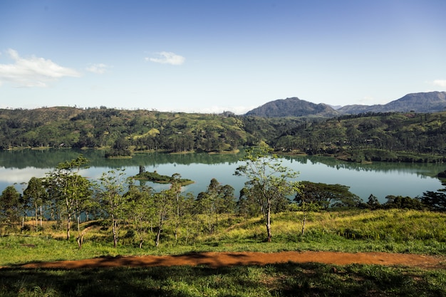 Beautifully landscape of Sri Lanka. beautiful blue sky and mountains in Ceylon