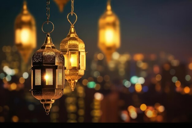 Beautifully lit outdoor patio with lanterns and candles sets