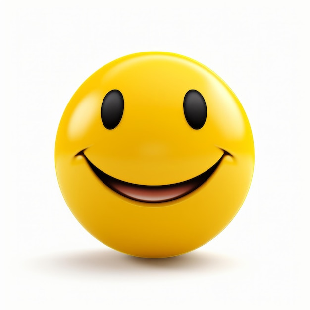 Beautifully Sculpted Yellow Smiley Face On White Background