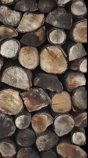 Photo beautifully stacked firewood logs ready for a cozy evening by the fireplace in autumn