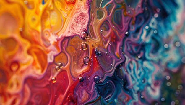 Photo beauty of abstract random art ink spread explode on water colorful abstract art