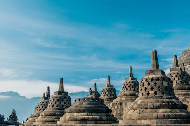 The beauty of the Borobudur Stupa is seen closer