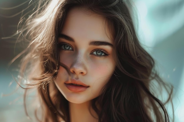 Beauty brunette girl Generate ai