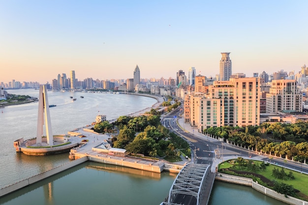 The beauty of the bund shanghai in the morningChina