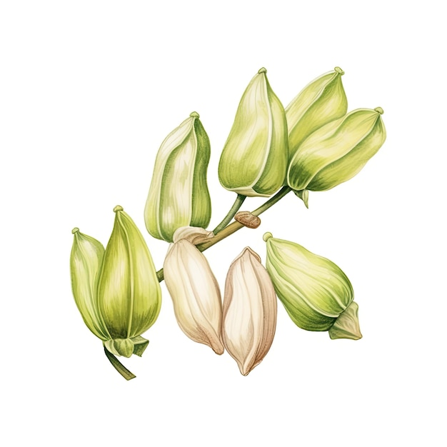 Beauty Cardamom Soft Watercolor Botanicals On A Crisp White Canvas Perfect Your Next Diy Project