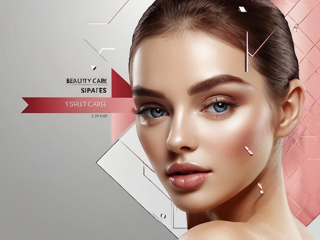 Beauty care poster template 3D