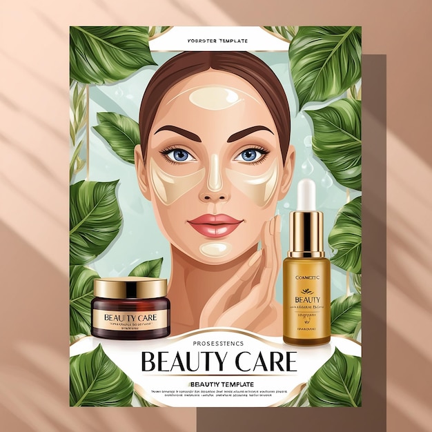 Photo beauty care poster template