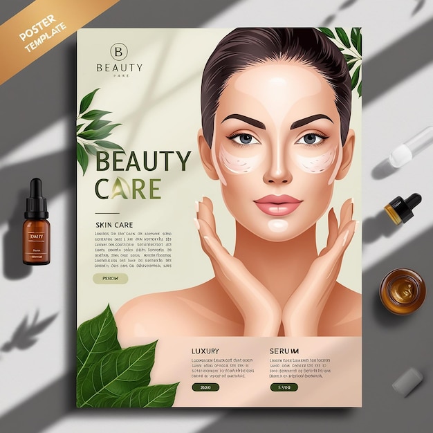 Photo beauty care poster template