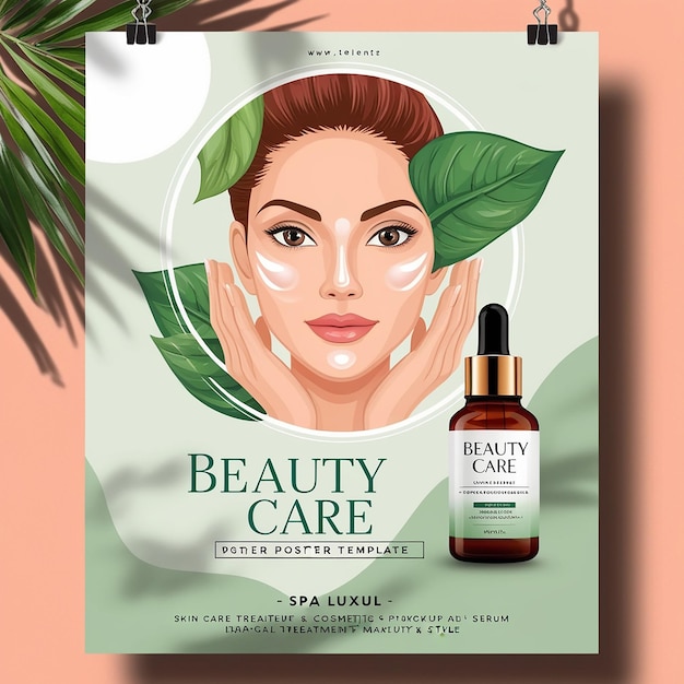 Photo beauty care poster template