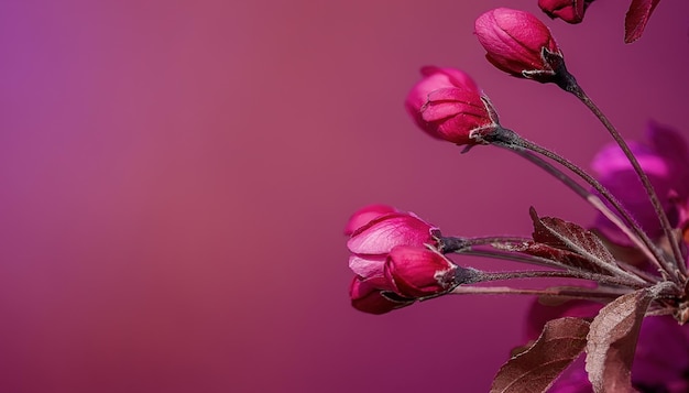 Beauty closeup with apple blossoms in full bloom