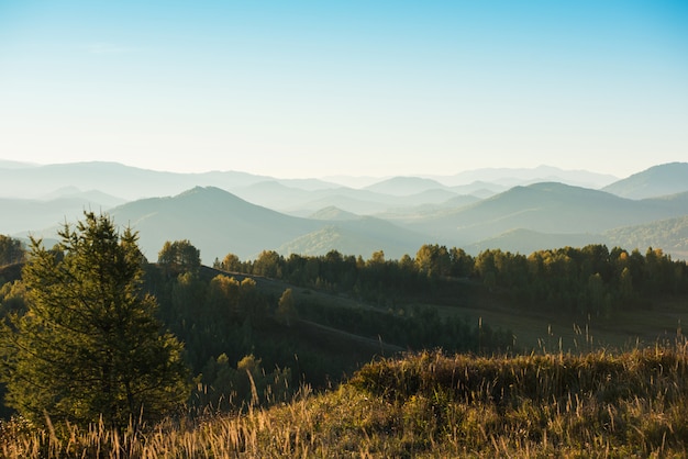 Beauty dawn in the mountains