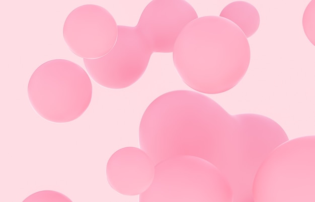 Beauty fashion backdrop with pink liquid blobs background soap bubbles