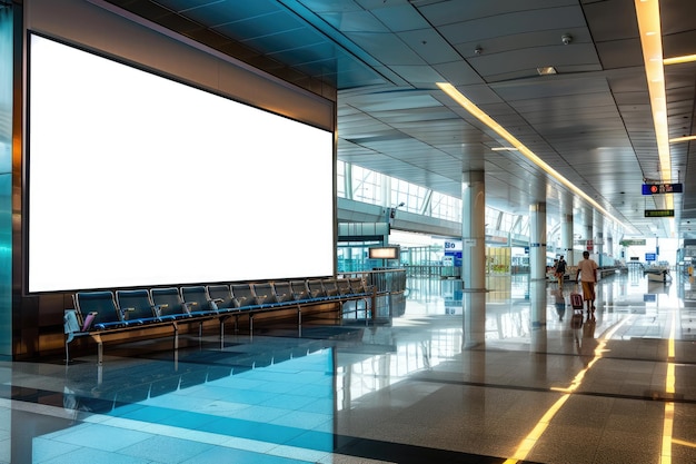 beauty full blank advertising billboard at airport background large LCD advertisement