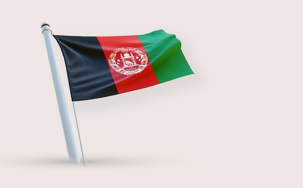 A beauty full Flag for Afghanistan on a white background 3D render