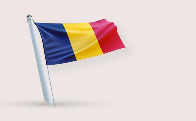 A beauty full Flag for Chad on a white background 3D render