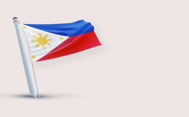 A beauty full Flag for Philippines on a white background 3D render