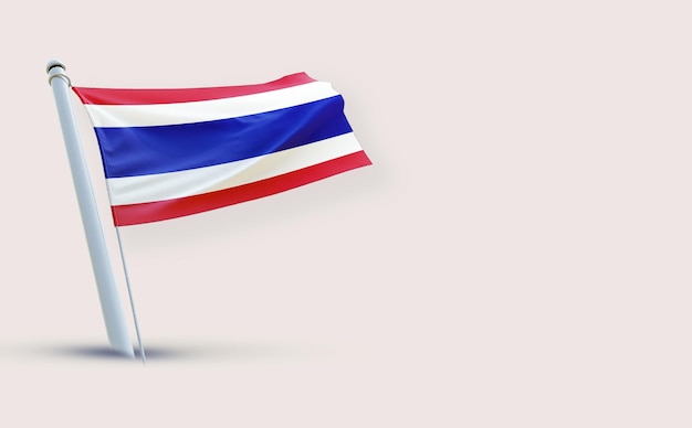 A beauty full Flag for Thailand on a white background 3D render